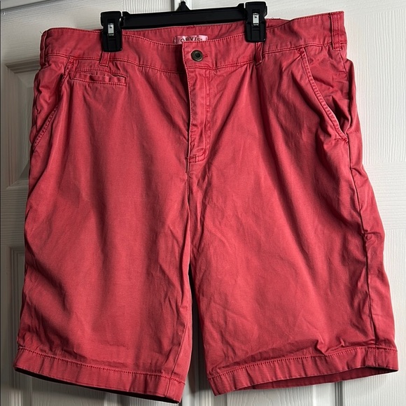 Orvis Red Pink Salmon Casual Shorts Pockets 16 - Picture 1 of 5